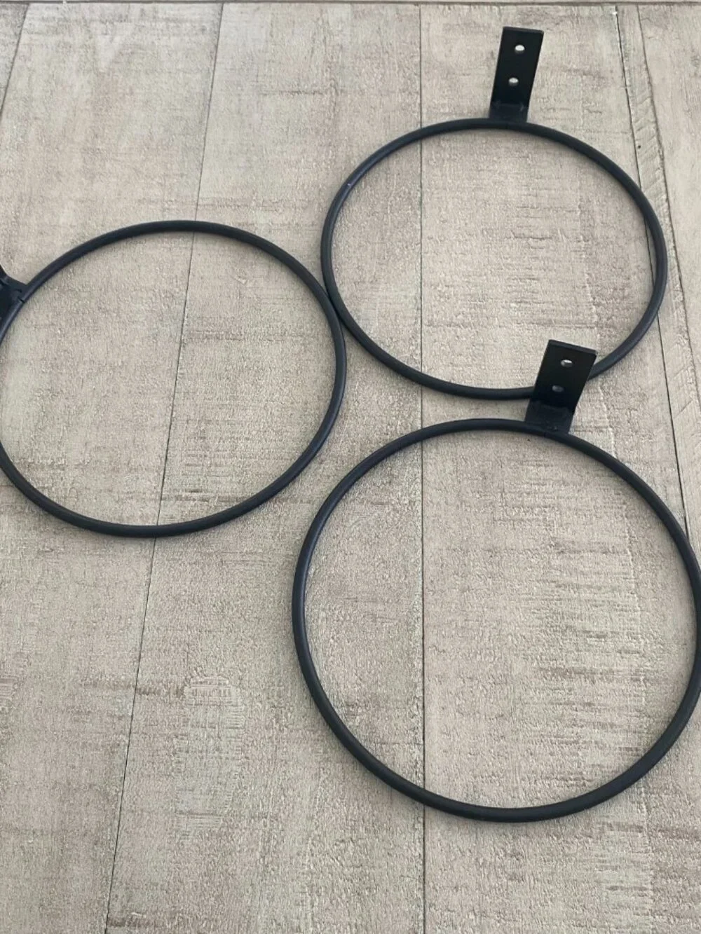 NEW! Set of 3 Black Metal Wall-Mounted Flower Pot Holder Rings